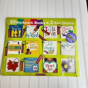 Vintage American Girl Backpack Books Collection Sealed mini 10 Books Key Chains